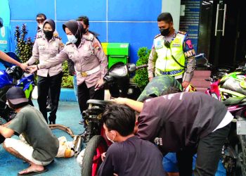 Ratusan Motor dengan Knalpot Brong Terjaring Razia