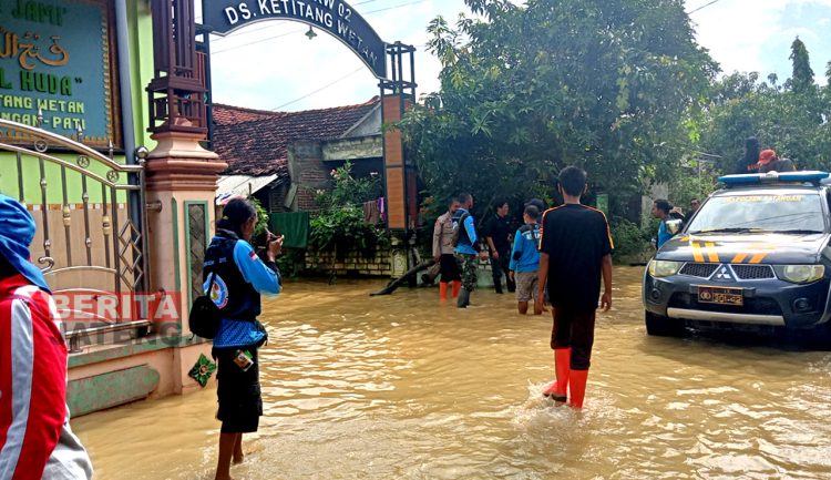 Bencana banjir di Desa Ketitang Wetan, Kecamatan Batangan, Kabupaten Pati. (ARF/Beritajateng.id)