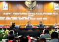 Bupati Haryanto Sampaikan LKPJ 2021 dalam Rapat Paripurna DPRD Pati 17 Rapat Paripurna Penyampaian Laporan Keterangan Pertanggungjawaban (LKPJ) Bupati Pati tahun 2021 dan rapat perubahan jadwal acara DPRD Pati pada bulan Maret 2022, Senin (23/3). (Istimewa)