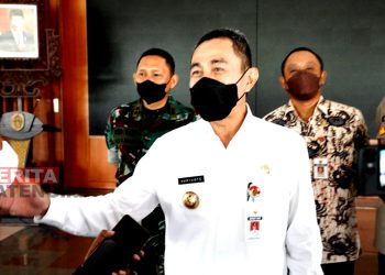 Bupati Pati, Haryanto menjelaskan ke awak media, belum lama ini. (Istimewa)