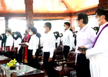 Pelantikan 51 pegawai PPPK non guru oleh Bupati Blora Arief Rohman di Pendopo Bupati Blora, Jumat (18/3). (Dok. Prokompim Blora)