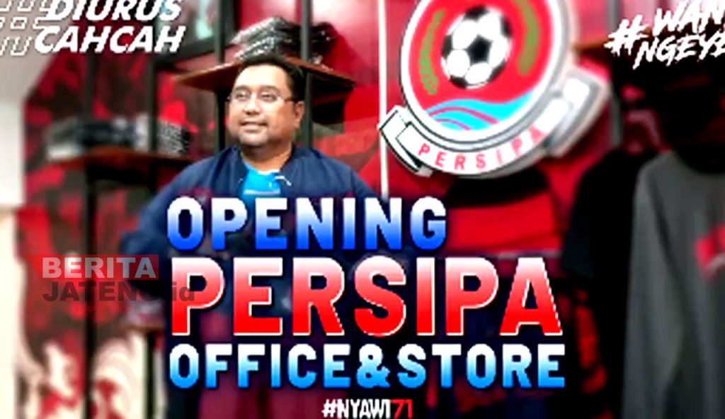 Ketua Umum Persipa Pati sekaligus Wakil Ketua I DPRD Pati, Joni Kurnianto saat launching Persipa Store. (Instagram @joni_kurnianto/Beritajateng.id)