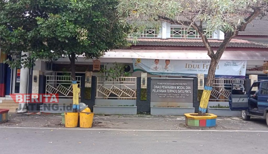 Potret Kantor Dinas Penanaman Modal dan Pelayanan Terpadu Satu Pintu (DPMPTSP) Kabupaten Pati. (ARF/Beritajateng.id)