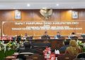Suasana Rapat Paripurna penyampaian pandangan umum Fraksi DPRD Pati terhadap Raperda tentang Rencana Pembangunan Industri Pati. (Istimewa)