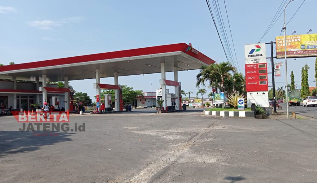 Salah satu SPBU Pertamina di Kabupaten Pati. (Arif Febriyanto/Beritajateng.id)