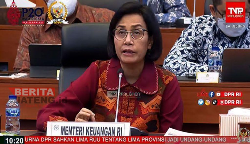Menteri Keuangan RI, Sri Mulyani mengungkapkan realisasi pembiayaan hutang negara di semester I-2022. (Antara/Beritajateng.id)