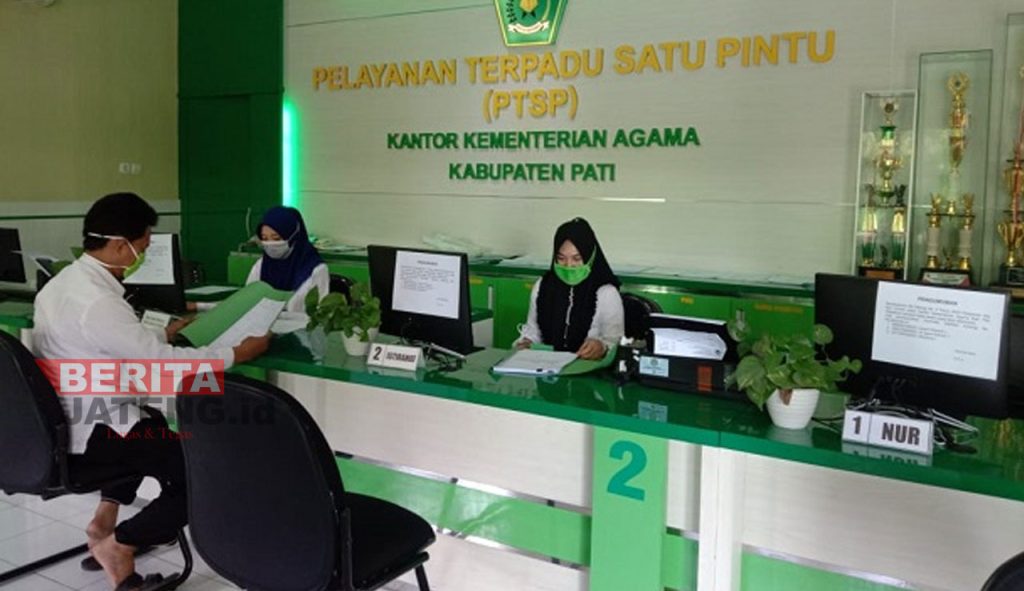 Suasana ruang pelayanan Kantor Kementerian Agama (Kemenag) Kabupaten Pati. (Arif Febriyanto/Beritajateng.id)