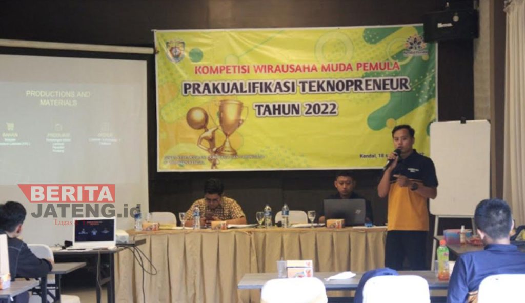 Kompetisi Wirausaha Pemula Prakualifikasi Teknopreneur tahun 2022 yang digelar oleh Dinas Pemuda Olahraga dan Pariwisata (Disporapar) Kabupaten Kendal. (Unggul Priambodo/Koran Lingkar)