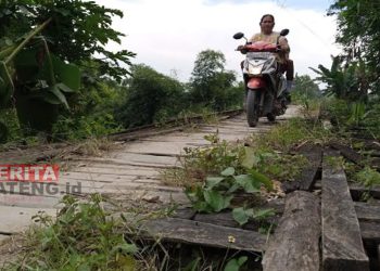 Potret jembatan rusak di Desa Bandungharjo, Kecamatan Toroh, Kabupaten Grobogan. (Muhamad Ansori/Koran Lingkar)