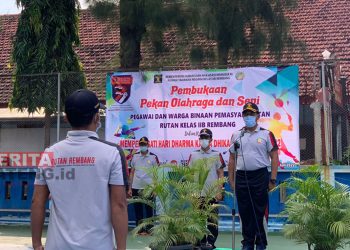 Upacara Pembukaan Pekan Olahraga dan Seni Hari Dharma Karya Dhika tahun 2022 di Rumah Tahanan Negara Kelas IIB Rembang pada Jumat, 15 Juli 2022. (Dok. Rutan Negara Kelas IIB Rembang)