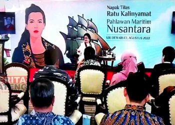Megawati Soekarno Putri saat menghadiri acara Napak Tilas Ratu Kalinyamat Pahlawan Maritim Nusantara, beberapa waktu lalu. (MUS/Koran Lingkar)