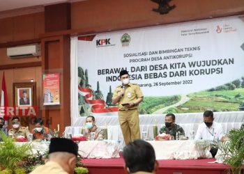 Wakil Gubernur Jawa Tengah, Taj Yasin menghadiri acara Bimbingan Teknis Desa Antikorupsi oleh KPK di Aula Integritas, Inspektorat Jateng pada Senin, 26 September 2022. (Istimewa)