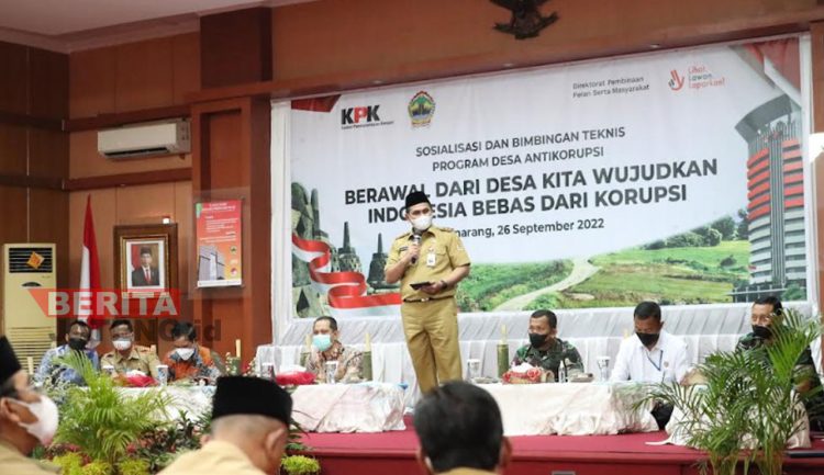 Wakil Gubernur Jawa Tengah, Taj Yasin menghadiri acara Bimbingan Teknis Desa Antikorupsi oleh KPK di Aula Integritas, Inspektorat Jateng pada Senin, 26 September 2022. (Istimewa)