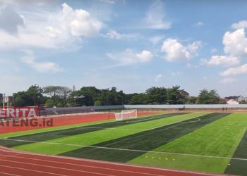 Pojok timur Stadion Joyokusumo Pati yang direncanakan akan ditambah tribun pada tahun depan. (Arif Febriyanto/Beritajateng.id)