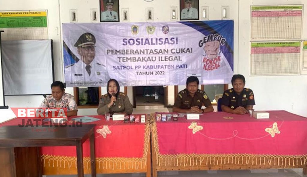 Sosialisasi Pemberantasan Cukai Tembakau Ilegal di Aula Balai Desa Klayusiwalan, Kecamatan Batangan, Kabupaten Pati pada Kamis, 24 November 2022. (Istimewa)