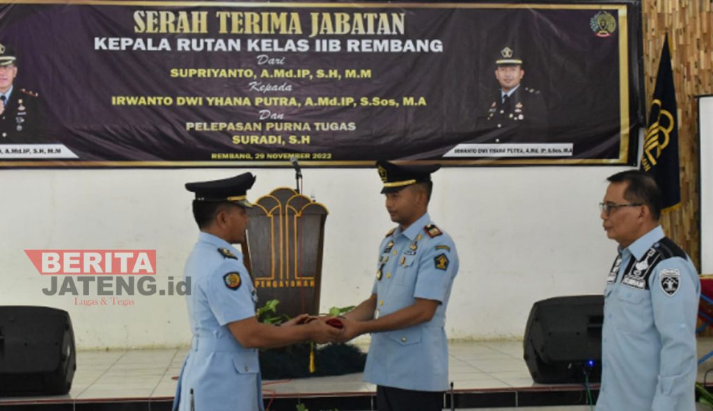 Serah Terima Jabatan (Sertijab) Kepala Rutan (Karutan) Kelas II B Rembang di Aula Manunggal Kodim 0720/Rembang pada Selasa, 29 November 2022. (Istimewa)