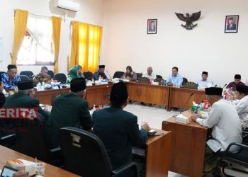 DPRD Pati saat menerima audiensi Pengurus Cabang Nahdlatul Ulama (PCNU) Kabupaten Pati terkait Raperda Pesantren pada Kamis, 3 November 2022. (Aziz Afifi/Koran Lingkar)