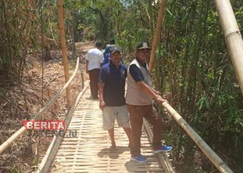 Wakil Ketua DPRD Jepara Pratikno Janji Upayakan Pembangunan Jembatan di Desa Dongos 6 TURUN LANGSUNG: Wakil Ketua DPRD Jepara Pratikno, Minggu, 29 Oktober 2023 meninjau jembatan yang diusulkan warga Desa Dongos, Kecamatan Kedung, Kabupaten Jepara untuk dilakukan pembangunan. (Tomi Budianto/Beritajateng.id)