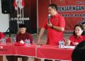 Daftar Balon Bupati Pati, Agus Sunarko Dapat Dukungan PAC dan Satgas PDIP 16 Balon Bupati Pati Agus Sunarko saat mendaftarkan diri ke DPC PDIP setempat pada Sabtu, 18 Mei 2024. (Nailin RA/Beritajateng.id)