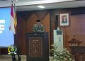 Ketua Sementara DPRD Kabupaten Jepara, Agus Sutisna, menyampaikan sambutan usai dilantik pada Selasa, 13 Agustus 2024. (Tomi Budianto/Beritajateng.id)