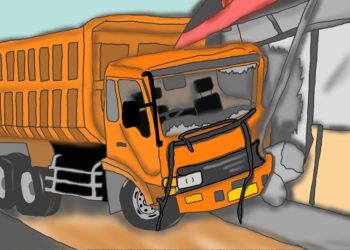 Lakalantas Truk Bermuatan Kayu Tabrak Rumah di Mendenrejo Blora, Sopir Tewas di Tempat