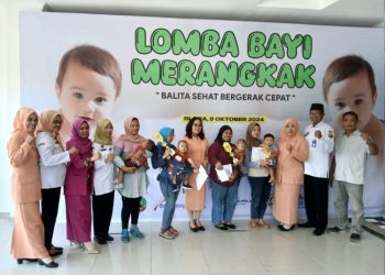 Latih Sel Motorik, Forum Pemred Media Blora Gelar Lomba Bayi Merangkak