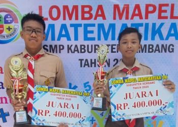 Dua Siswa SMPN 2 Rembang Sabet Juara 1 Lomba Matematika SMP Se-Kabupaten