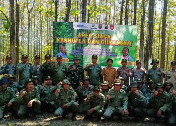 Jelang Musim Kemarau, KPH Telawa Grobogan Gelar Apel Siaga Karhutla dan Gukambut