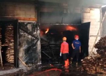 Kebakaran Melanda Pabrik Kayu Milik Anggota DPRD Pekalongan