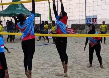 Jelang Pra Porprov Jateng, Area Voli Pantai di Desa Dasun Rembang Dibenahi