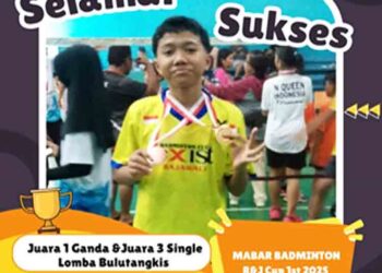 Ammar Raka Abdillah Raih 2 Kemenangan di Mabar Badminton R&J CUP 1 Pati