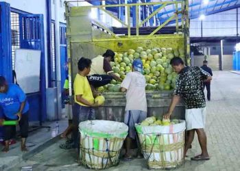 Relokasi, Pedagang Sayur Pasar Bitingan Kudus Mulai Pindah ke Pasar Saerah