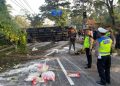 Dump Truk Terguling di JLS Salatiga, Ini Kronologinya