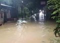 Banjir Akibat Hujan Deras Genangi Ruas Jalan Situs Patiayam di Terban Kudus