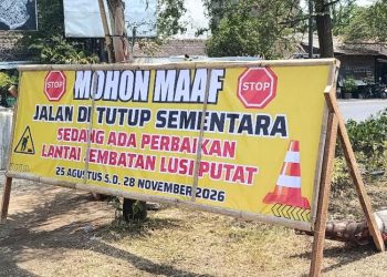 Akses Jalur Lingkar Utara Purwodadi Ditutup Imbas Proyek Rehabilitasi Jembatan Lusi Putat
